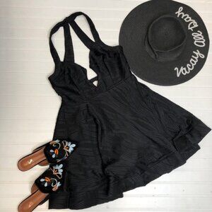 Luxxel Fit Flare Keyhole Dress